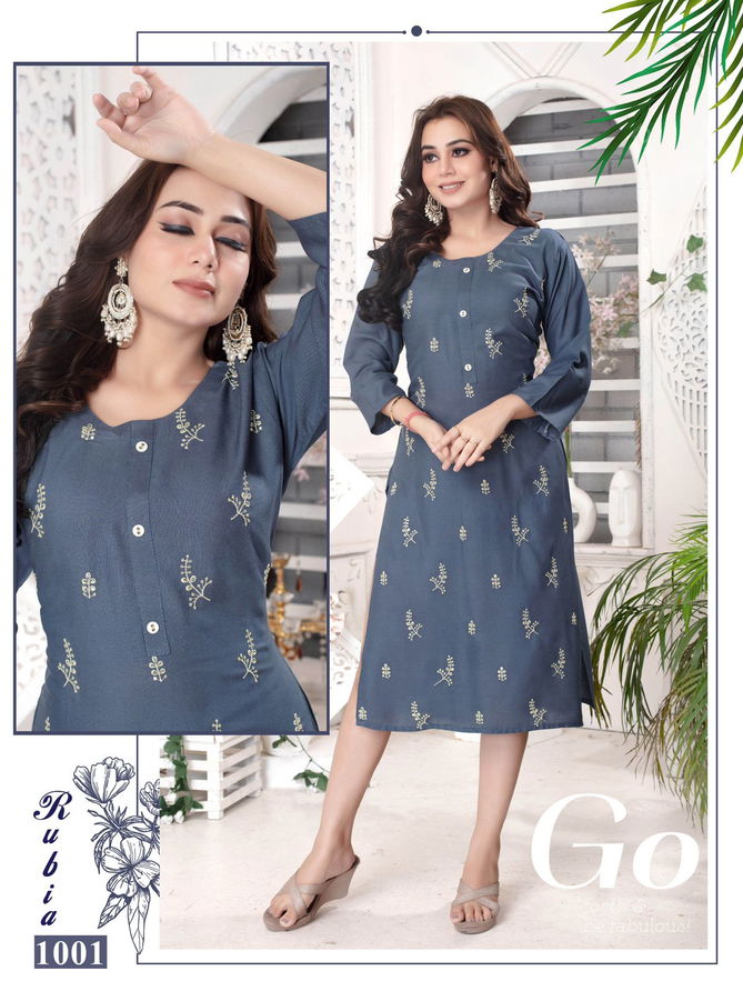 Rubia By Beauty Rayon Plain Kurti Wholesale Shop In Surat
